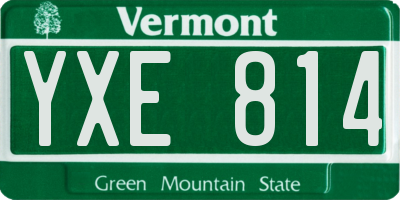 VT license plate YXE814