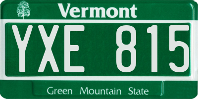 VT license plate YXE815
