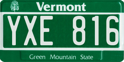 VT license plate YXE816