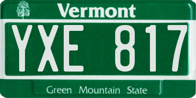VT license plate YXE817