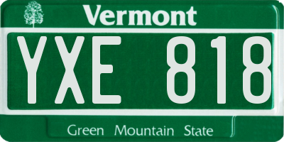 VT license plate YXE818