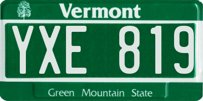 VT license plate YXE819