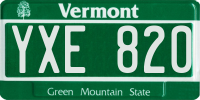 VT license plate YXE820