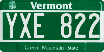 VT license plate YXE822