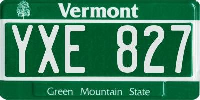 VT license plate YXE827