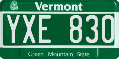 VT license plate YXE830
