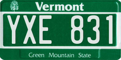 VT license plate YXE831