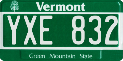 VT license plate YXE832
