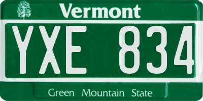 VT license plate YXE834