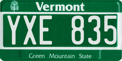 VT license plate YXE835