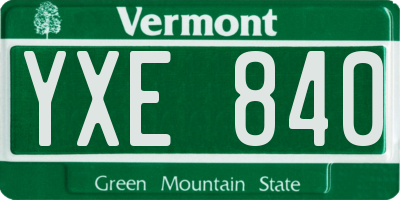 VT license plate YXE840