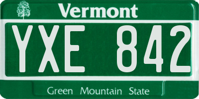VT license plate YXE842
