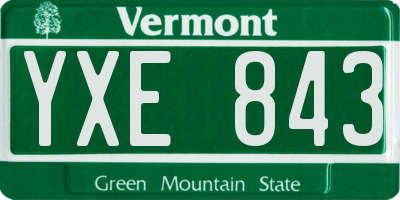 VT license plate YXE843