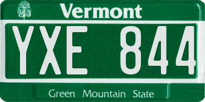 VT license plate YXE844