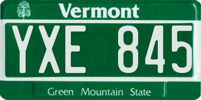 VT license plate YXE845