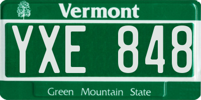 VT license plate YXE848
