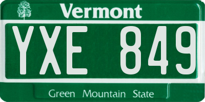 VT license plate YXE849