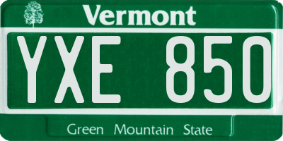 VT license plate YXE850