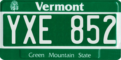VT license plate YXE852