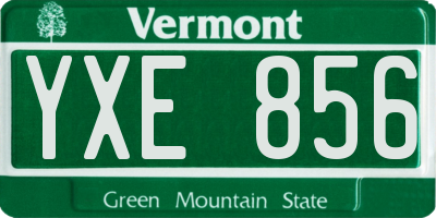 VT license plate YXE856