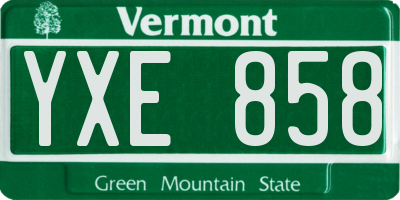 VT license plate YXE858