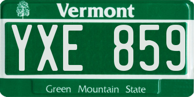 VT license plate YXE859