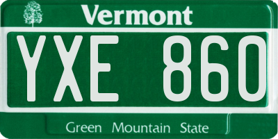 VT license plate YXE860