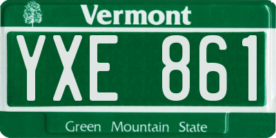 VT license plate YXE861