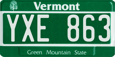 VT license plate YXE863