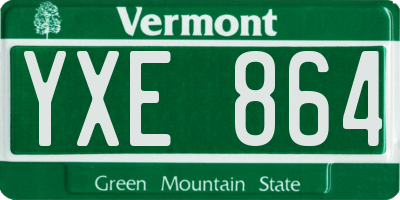 VT license plate YXE864