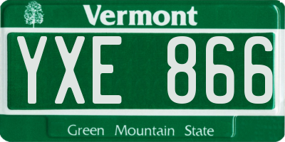 VT license plate YXE866