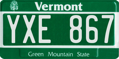 VT license plate YXE867