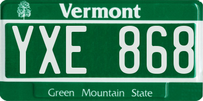 VT license plate YXE868