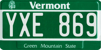 VT license plate YXE869