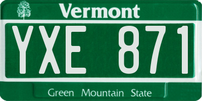 VT license plate YXE871