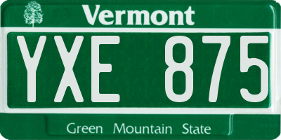 VT license plate YXE875