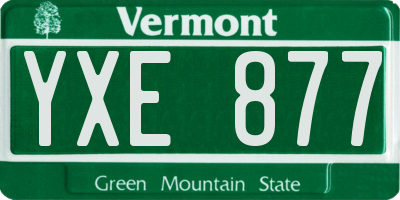 VT license plate YXE877