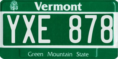 VT license plate YXE878