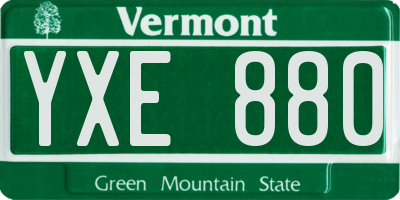 VT license plate YXE880