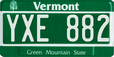 VT license plate YXE882