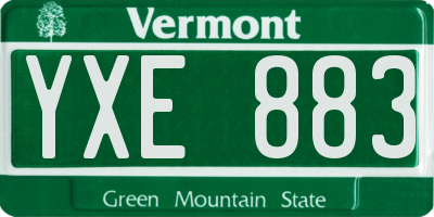 VT license plate YXE883