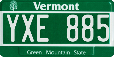 VT license plate YXE885