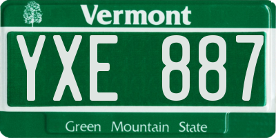 VT license plate YXE887