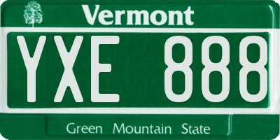 VT license plate YXE888