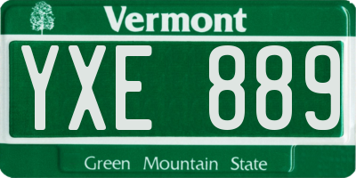 VT license plate YXE889