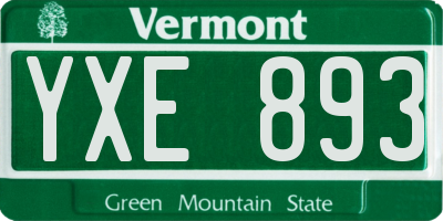 VT license plate YXE893
