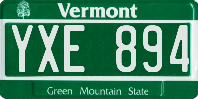 VT license plate YXE894