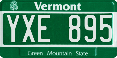 VT license plate YXE895