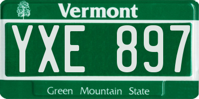 VT license plate YXE897
