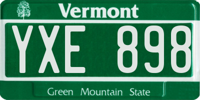VT license plate YXE898
